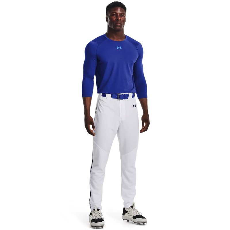 Under Armour Men's Utility Baseball Straight Leg Pant Pipe 22, (101) White/Royal/Royal, Medium