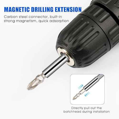 3PCS Magnetic Drill Bit Extension Holder 1/4" Hex Shank Magnetic Screwdriver Bit Holder S2 Steel Impact Driver Bit Set for Automotive Maintenance DIY Repair Work, 2, 4, 6-inch Extensions