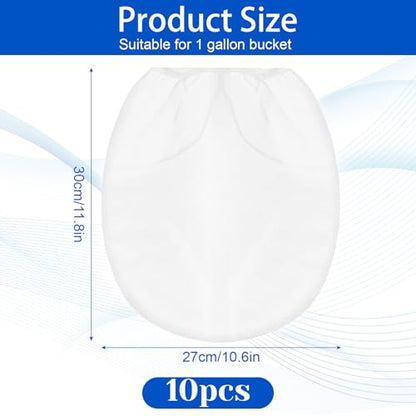 10 Pcs Paint Strainer Bags 1 Gallon Fine Mesh Filter Bag Strainer with Elastic Drawstring Top Opening Fine Mesh Paint Filter for for Paints Gardening Sprayers Hydroponic Tool