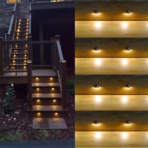 FVTLED Pack of 30 Warm White Low Voltage LED Deck Lights kit Φ1.38 Outdoor Garden Yard Decoration Lamp Recessed Landscape Pathway Step Stair Warm White LED Lighting, Black