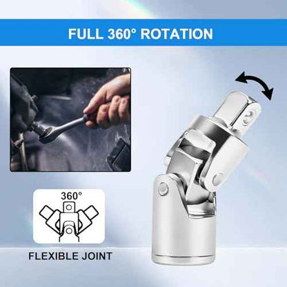 3/8 Inch Drive Extension Bar Set, Socket Extension Set Include 3, 6, and 10 Inch Extensions and 3/8 Inch Drive Universal Joint Sockets, 4 Piece Set