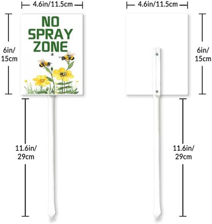 Uptell No Spray Zone Yard Signs with Stakes Aluminum Sign for House/Front Door and Business Outdoor Decoration 7x8.8 Inch