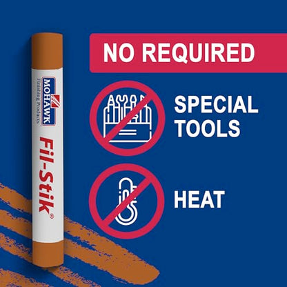 MOHAWK Finishing Products Fill Stick (Fil-Stik) Putty Stick for Wood Repair (Medium Rock Maple)- Rub On Semi-Soft Wax Filler Stick