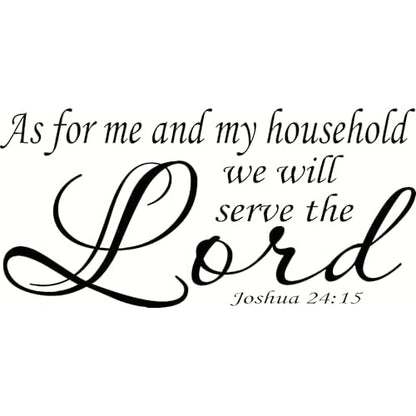 Joshua 24:15, Bible Verse Vinyl Wall Decal by Scripture Wall Art, 11"x22", Black, Inspirational Vinyl Wall Decals, Wall Words, Stickers, and Quotes