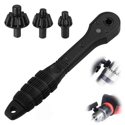 2-in-1 Ratcheting Drill Chuck Key Wrench,Drill Chuck Key,Universal Chuck Key Replacement Tool for Drill, Compatible with Most Electric Drills and Power Tools(1Pcs
