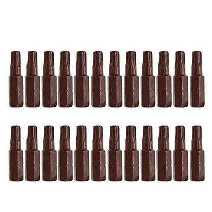 T27 Torx Bit Set Six Points Magnetic Security Torx Screwdriver Bits with 1/4" Hex Shank - 24pcs