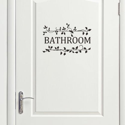 HAOHUODUO 2 Black Vine Bathroom Decals - Stickers for Bathroom Decor, Vinyl Wall Art 11.4x7.8 Inch