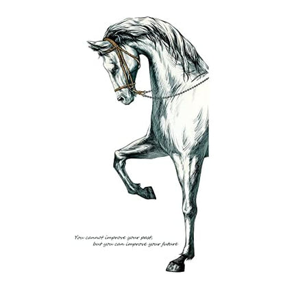Vinyl Painted Horse Glacier Wall Decals Animals Pattern Peel and Stick Stickers Home Decor Living Room Bedroom Hall Door Staircase Decorations Removable Posters, Grey, 23.6''x35.4''
