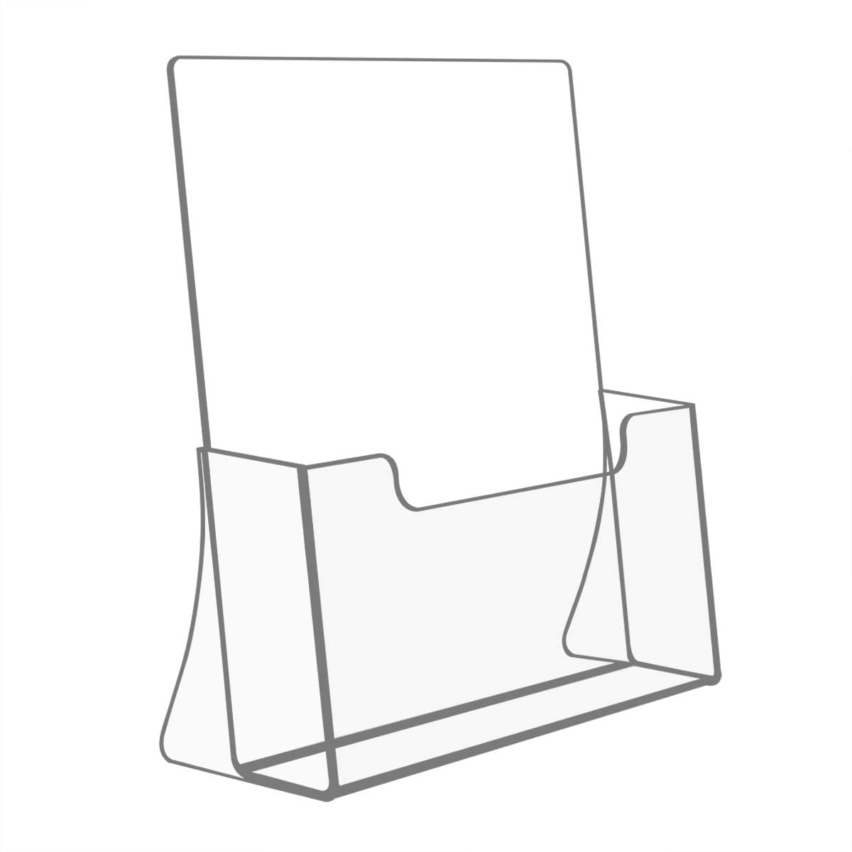 NIUBEE Acrylic Brochure Holder 8.5 x 11 inches 2 Pack, Clear Acrylic Literature Holder Plastic Flyer Display Stand, Acrylic Countertop Organizer for Magazine, Pamphlet, Booklets, Menu, Journals