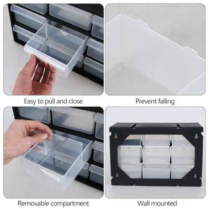 Small Parts Drawer Cabinet, 9 Drawer Desktop Storage Cabinet, Plastic Storage Drawers for Crafts Set of 1, Black
