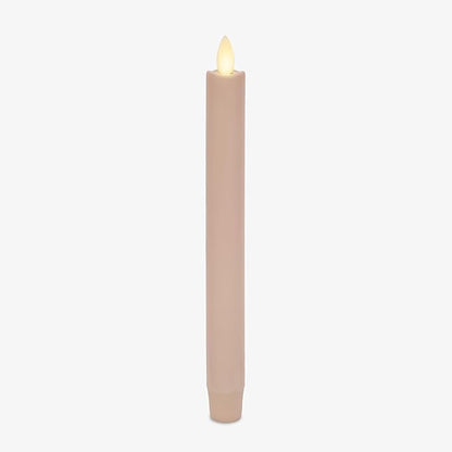 Luminara Flameless Candle Taper (1" x 9.5") Melted Top Real Wax Unscented Remote Ready Timer (Dusky Rose)