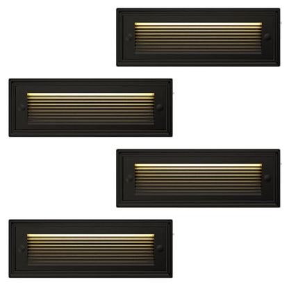 Low Voltage 12V Step Lights Outdoor, 5W LED Landscape Stair Lights, 3000K/4000K/6500K 9 Inch Deck Step Lights, IP65 Waterproof, for Stair Lighting and Yard Patio Pathway Walkway, Pack of 4