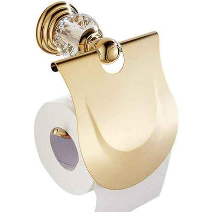 Crystal Bathroom Accessories Hardware Set Golden Towel Bar Set Hand Towel Paper Holder Hook Towel Ring Racks Wall Mounted