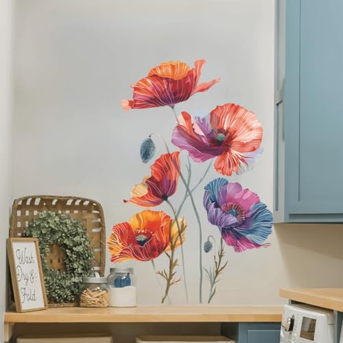 DIY Wall Decal Peeling and pasting, Detachable Mural, Vinyl Lotus, Girl Bedroom, Living Room, Bathroom Wall Art Decoration