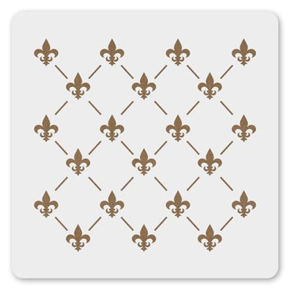 MAGJUCHE Fleur De Lis Allover Pattern Stencil 6 Inches, Reusable French Stencil for Wall Painting DIY Crafts Decor