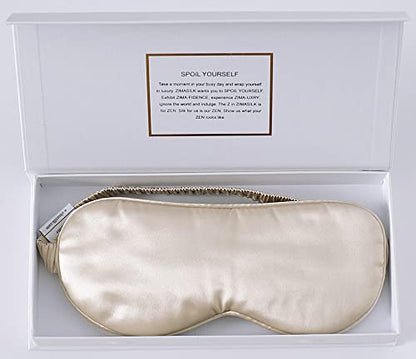ZIMASILK Adjustable 100% 22 Momme Mulberry Silk Sleep Mask for Sleeping, Filled with Premium Mulberry Silk, Softest & Breathable Blackout Eye Sleeping Mask (Black)