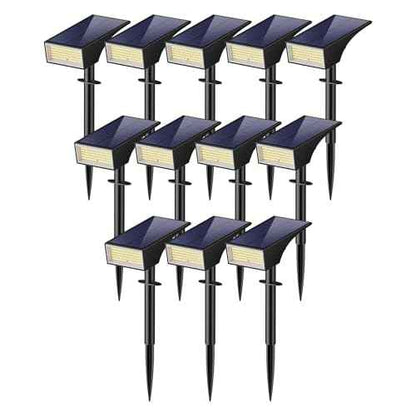 Koicaxy Solar Lights Outdoor Waterproof 12 Pack IP65, 100 LEDs 4 Light Modes, Higher Charging Efficiency, Auto On/Off Solar Landscape Spotlights for Garden Decor Yard Pathway Patio - Cool White