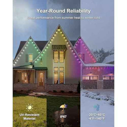 XINKAITE 50ft Permanent Outdoor Lights for House, 2025 Eave Lighting with App/Remote Control, IP67 Waterproof smartlight for Christmas, Halloween, Holiday, Party, Daily