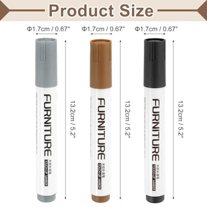 uxcell Furniture Markers Touch Up, 3pcs Furniture Repair Kit Wood Filler Sticks Wood Markers for Scratches Wooden Floor Table Cabinet Laminate Frames, Gray/Black/Rusted Brown