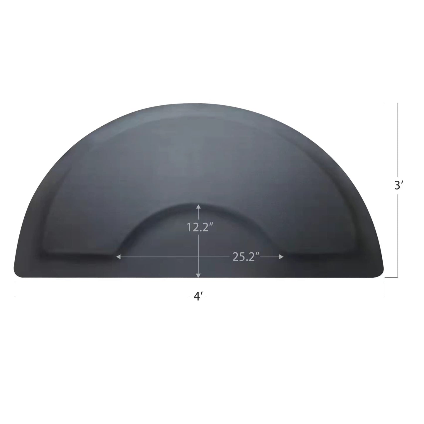 Salon Barber Chair Mats for Hair Stylist Anti Fatigue Standing 3'x4' Salon Floor Mats - Black Semi Circle Hairstylist Mat for Salon Chair - 1/2" Thick Comfort Hair Cutting Hairdressing Equipment