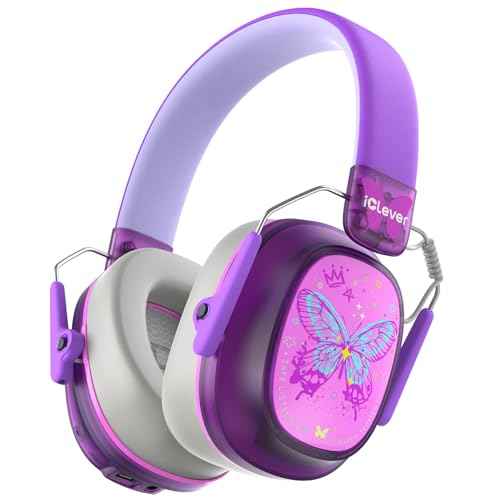 iClever Noise Cancelling Headphones for Kids Adults, Bluetooth Ear Protection with 60H Play Time, Safe Volume 80dBA, Noise Reduction Headphones for Autism Fireworks/Monster Truck, FOCUS