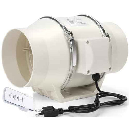 Nalle 4 Inch Inline Duct Fan Radon Fan with Remote Control Unit Variable Speed Controller 50W 280 CFM Ventilation Exhaust Blower Fans Efficient Quiet Copper Motor for Ducting Vents Bathroom Kitchen