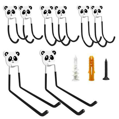 Metal Heavy Duty Hooks 8PCS Wall Mount Storage Organizer for Extension Cord Tool Coat Backpack Hanging Plant Ladders Bikes