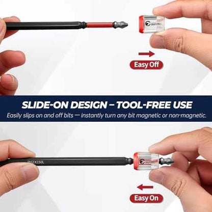 3PCS Magnetic Screw Rings ? Removable Magnetizer Rings for 1/4" Hex Bits, Powerful Rare Earth Neodymium Magnet, Compatible with Screwdrivers, Power Drills & Hex Wrenches