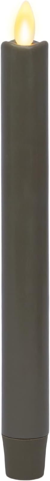 Luminara - Flameless Battery Operated Taper Candle - Stone Grey - Pack of 1-1x9.5 - LED Flickering Flame - Realistic Safe for Home Kids and Pets