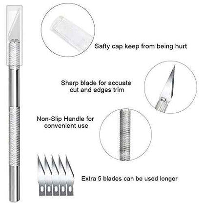 Adhesive Wallpaper Install Tool Kit with Double-sided Tape Measure, Craft Knife with 5 Blades, 3 Types of Scrapers, PU Hand Roller, for Wallpaper Window Film and Car Deadening Mats