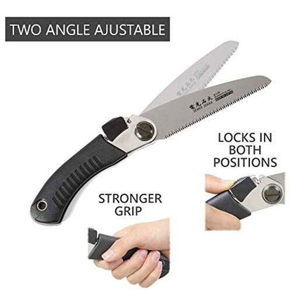 Japanese Pull Saw for Woodworking and Wood Craftsmanship, Long Handle with Precision Blade and Cutting Power, Heavy Duty Steel, Angled Positioning
