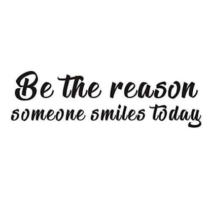IARTTOP Inspirational Quote Wall Decal, Be The Reason Someone Smiles Today Motivational Saying Stickers,Positive Attitude Vinyl for Bedroom Living Room Classroom Decor,Black