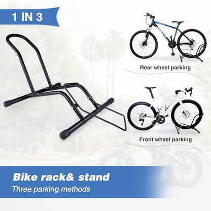 Bike Floor Stand for Mountain MTB & Road Bicycles 23c-4.0 inch Wide Tire 20-29 inch Tire Indoor Outdoor Bike Rack Bicycle Floor Stand Black