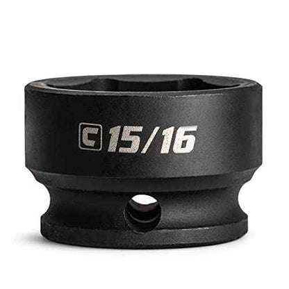 Capri Tools 15/16 in. Stubby Impact Socket, 3/8 in. Drive, 6 Point, SAE