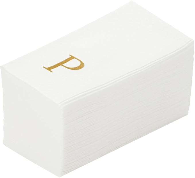Luxenap 15.8 X 7.9 Inch Linen-Feel Guest Towels, 50 Lettered Hand Towels