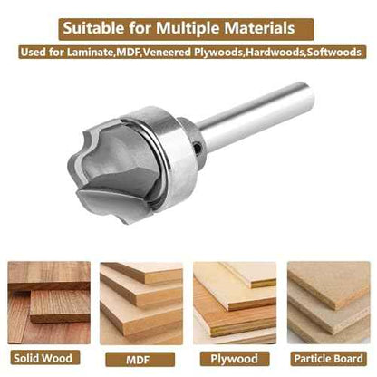 SpeTool Juice Groove Router Bits with Bearing 1/8" Radius 1/4" Shank, Bowl and Tray Router Bit for Crafting Drainage Grooves, Decorative Edges and Custom Woodworking Projects