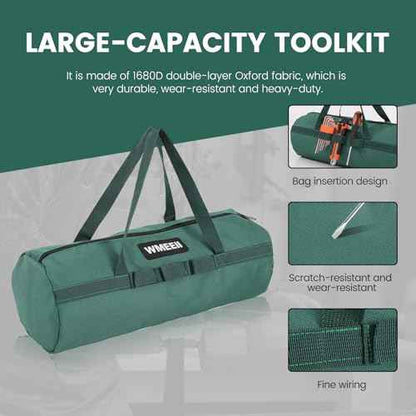 Tool Bags (2-Pack), Round Bucket Tool Bag Organizer,Garden Tool Bag, Outer Knitted Lanyard, Heavy-Duty 1680D Oxford Fabric, for Camping Storage,Hiking,BBQ Tool Storage(By ?WMEEII)
