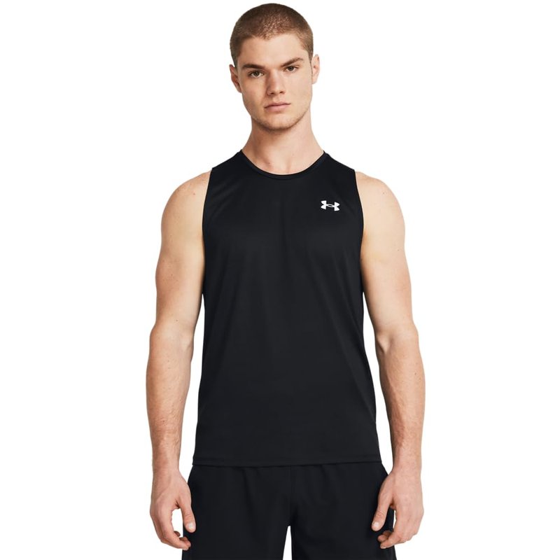 Under Armour Men's Tech Tank Top, (001) Black / / White, XX-Large Tall