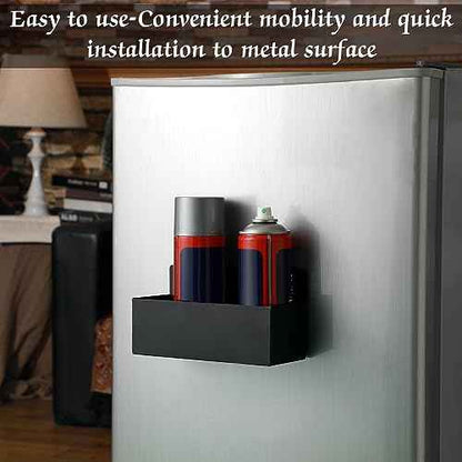 Gisafai 2 Pcs Magnetic Aerosol Spray Can Holder Heavy Duty Magnet Toolbox Bottle Holder Easy Install Spray Can Organizer Wall Mounted Bottle Rack for Garage(8.27 x 3.15 x 4.33 Inch,Black)