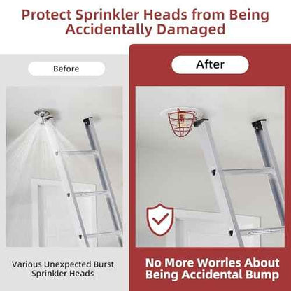 (6 Pack) 1/2" Fire Sprinkler Head Cage Guard Protector Fire Extinguishing System Sprinkler Bracket Red