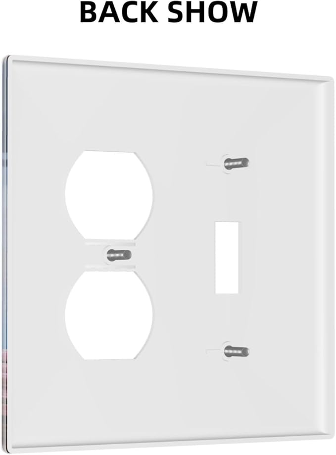 Decorative Art Light Switch Covers Seaside Window View 2 Gang Single Toggle Duplex Combination Electrical Faceplate Switchplate Wall Plate for Home Decor