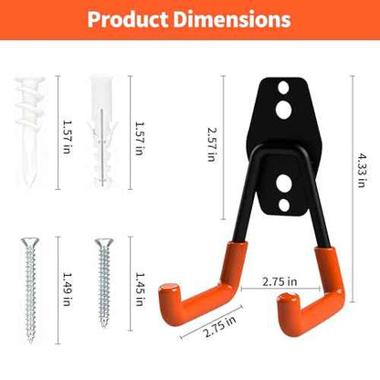 4PCS Door Storage Hanger Bracket with PVC Protective Sleeve, Jeep Door Hangers Compatible for 1956-2024 Jeep Wrangler CJ YJ TJ LJ JK JKU JL JLU JT, Removable Door Storage Holder with Screw