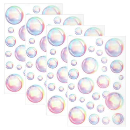 4 Sheets Bubble Wall Decals Under The Sea Birthday Party Decor Ocean Bathroom Sticker Colour Bubble Ocean Background for Laundry Room Bedroom Living Room Wall Mermaid Shower Theme Party