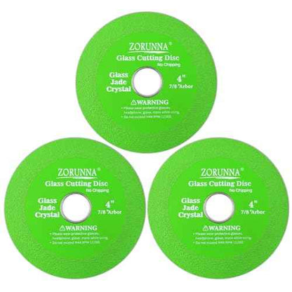 4inch Glass Cutting Disc Tool, Diamond-Edged Glass Tile Cutter, 3 Pcs Ultra-Thin Disco para Cortar Vidrio for Grinding Jade, Crystal, Wine Bottles, Tile.
