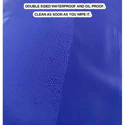 Chemical Resistant Vinyl Apron - Blue Plus Size Unisex PVC Aprons for Dishwashing,Dog Grooming,Gardening,Fish Cleaning,Lab Work£¨5 Pack£©