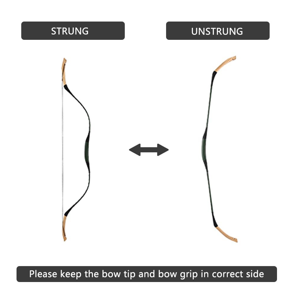 AF Archery 53" Fiberglass Recurve Bow Traditional Horse Bow (40LBS)