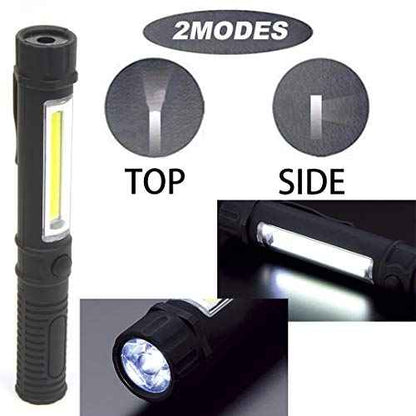 COB LED Work Flashlight with Magnetic Base and Clip Multi-Function Pocket Pen Light Inspection Work Light, 8 Pack
