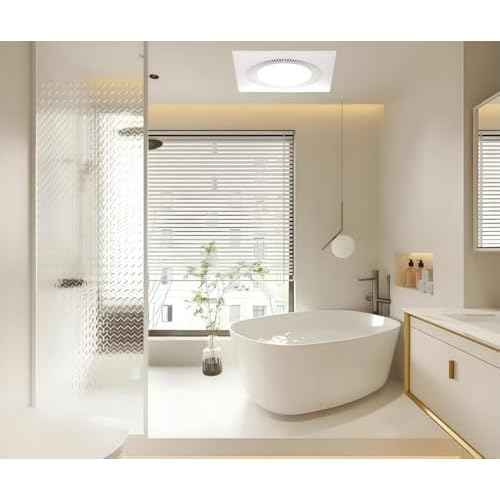 Bathroom Exhaust Fan With Light,DC Energy-Saving Bathroom Ventilation Fan, Ceiling Mount Ventilation Fan & Light 6500K Combo,Newly upgraded silent exhaust fan for the bathroom