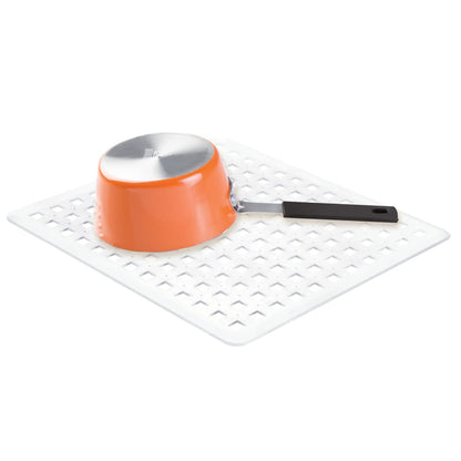 InterDesign Basic Dish Drainer, Medium Sink Accessories That Protect and Add Functionality, Made of PVC Plastic, Clear