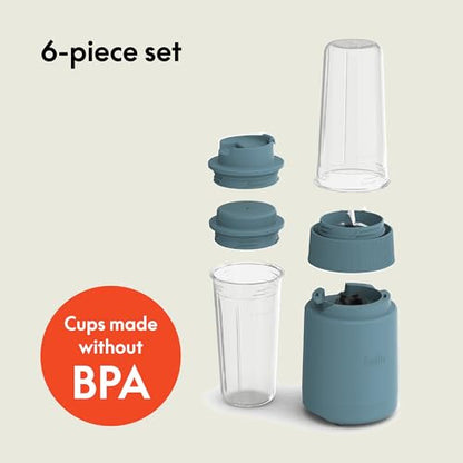 bella 6 Pcs Portable Rocket Blender, Juicer & Smoothie Maker, Press & Twist Design, EverGood™ & BPA Free Dishwasher Safe Parts, 4 Tip Stainless Steel Blade, Cord Wrap, 240 Watt Motor, Oatmilk